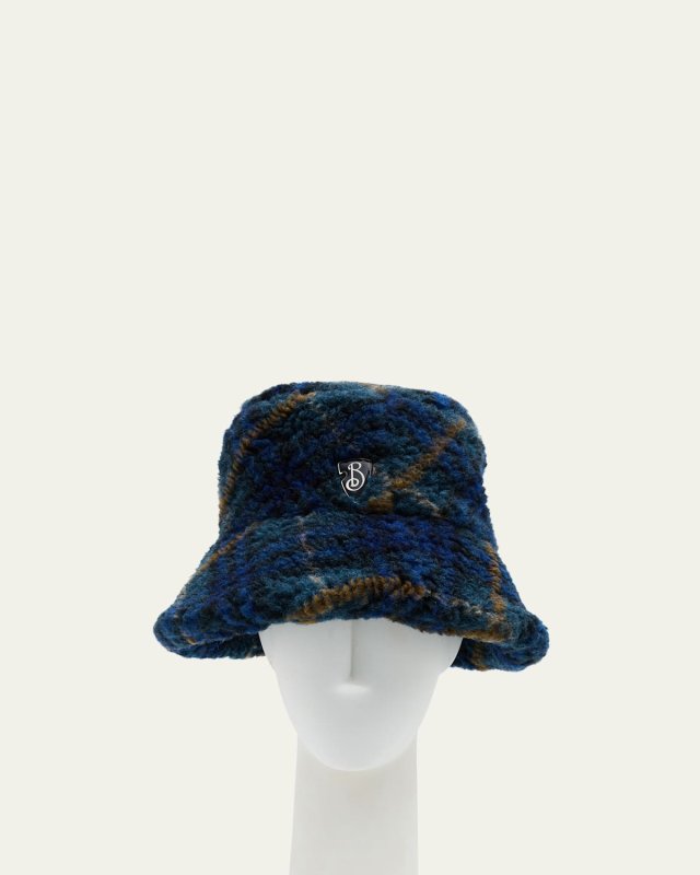 Check Knit Fleece Bucket Hat